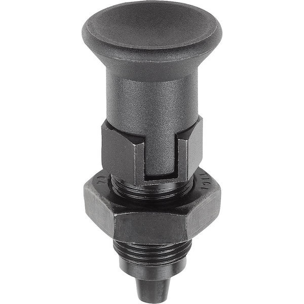 Indexing Plunger, Premium, Tapered Pin Size:1 D1=M10X1, D=5, Form:D W Locking Slot W Locknut,